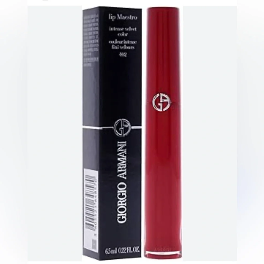 Giorgio Armani Red Lipstick Lip Maestro 416 Scarletto Liquid Velvet Lipstick